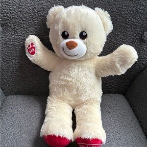 Build-A-Bear Cream Teddy with Red Paws